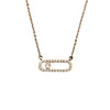 Wholesale Simple Charming Unisex Zircon Necklace With Geometric Design Copper Snake Bone Chain Three Color Optional