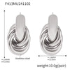 Wholesale Simple Circle Line Winding Earrings In Niche Design Made Of Stainless Steel With 18K Gold Plated Electroplating And Geometric Styling