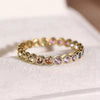Wholesale Simple Colorful Geometric Copper Ring Inlaid Zircon For Women