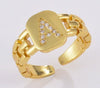 Wholesale Simple Colorful Zircon Ring Copper Micro Inlay Unisex