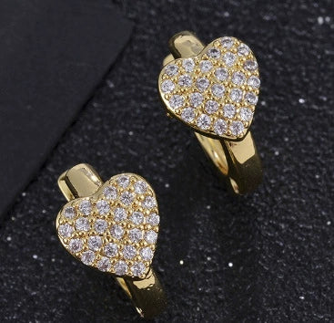 Wholesale Simple Colorful Zircon Ring Copper Micro Inlay Unisex