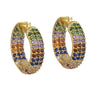 Wholesale Simple Colorful Zircon Ring Copper Micro Inlay Unisex