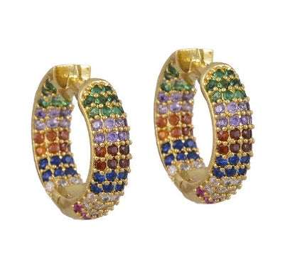 Wholesale Simple Colorful Zircon Ring Copper Micro Inlay Unisex