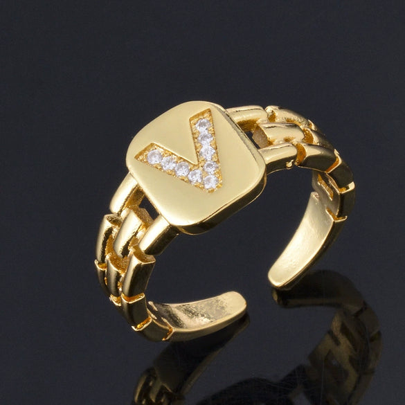 Wholesale Simple Colorful Zircon Ring Copper Micro Inlay Unisex