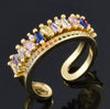Wholesale Simple Colorful Zircon Ring Copper Micro Inlay Unisex