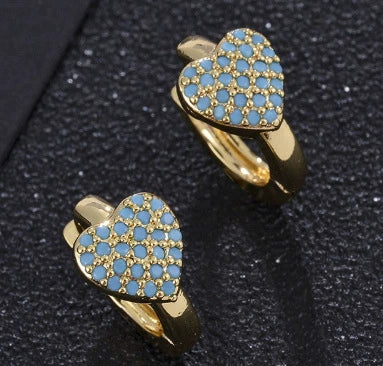 Wholesale Simple Colorful Zircon Ring Copper Micro Inlay Unisex
