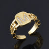 Wholesale Simple Colorful Zircon Ring Copper Micro Inlay Unisex