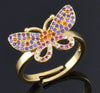 Wholesale Simple Colorful Zircon Ring Copper Micro Inlay Unisex