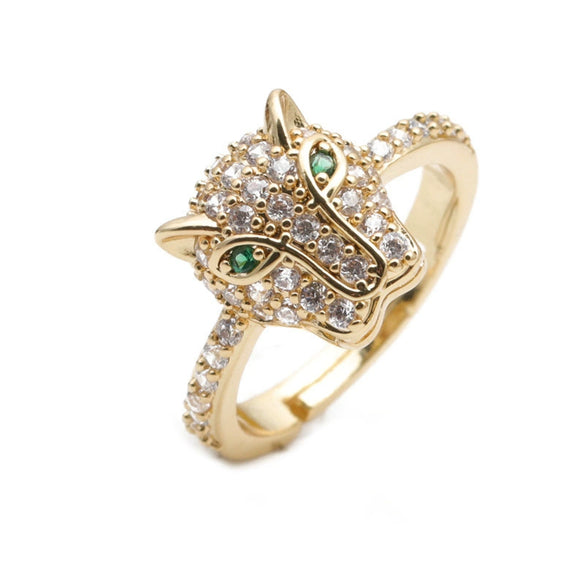 Wholesale Simple Colorful Zircon Ring Copper Micro Inlay Unisex