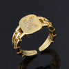 Wholesale Simple Colorful Zircon Ring Copper Micro Inlay Unisex