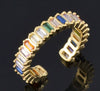 Wholesale Simple Colorful Zircon Ring Copper Micro Inlay Unisex