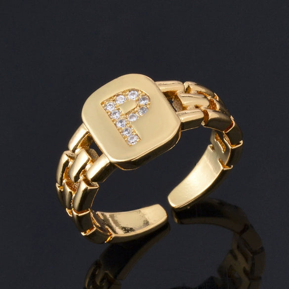 Wholesale Simple Colorful Zircon Ring Copper Micro Inlay Unisex