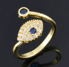 Wholesale Simple Colorful Zircon Ring Copper Micro Inlay Unisex