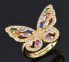 Wholesale Simple Colorful Zircon Ring Copper Micro Inlay Unisex