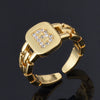 Wholesale Simple Colorful Zircon Ring Copper Micro Inlay Unisex