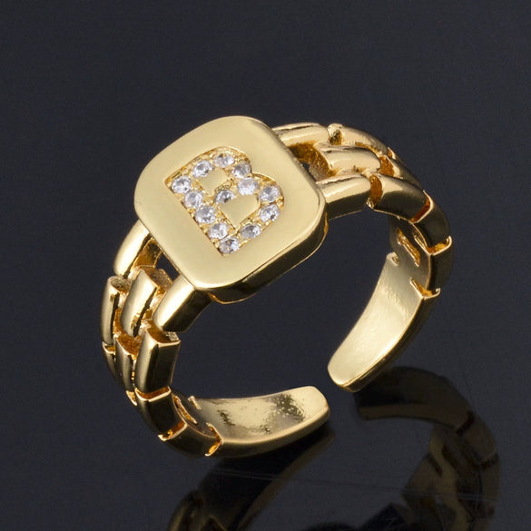 Wholesale Simple Colorful Zircon Ring Copper Micro Inlay Unisex