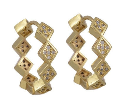 Wholesale Simple Colorful Zircon Ring Copper Micro Inlay Unisex