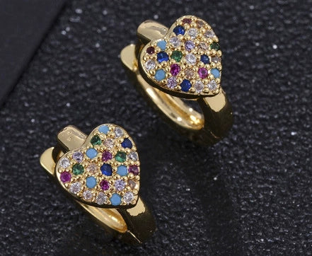 Wholesale Simple Colorful Zircon Ring Copper Micro Inlay Unisex