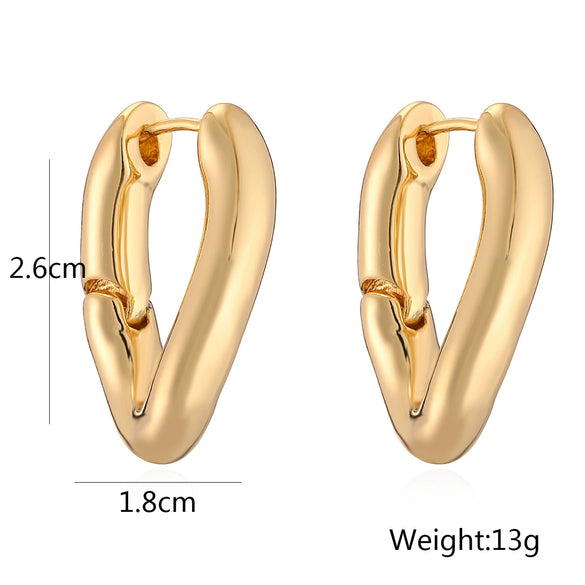 Wholesale Simple Copper Goldplated Geometric Earrings For Women