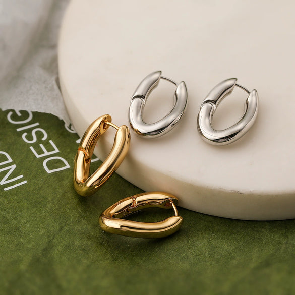 Wholesale Simple Copper Goldplated Geometric Earrings For Women