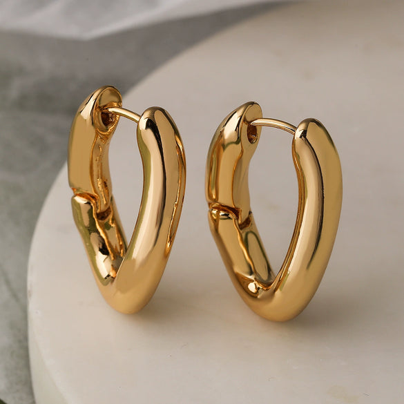 Wholesale Simple Copper Goldplated Geometric Earrings For Women