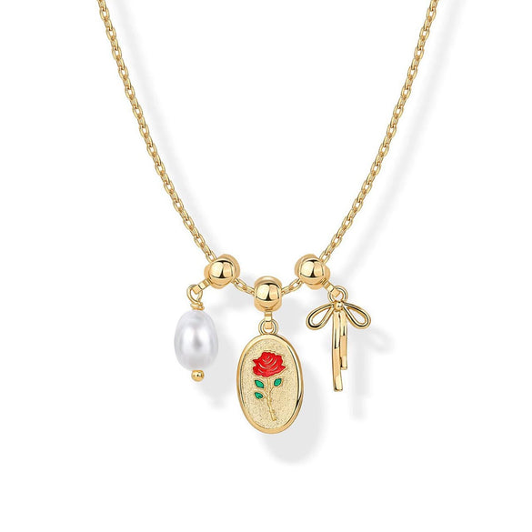 Wholesale Simple Copper Pendant Necklace With Heart Shape For Women Electroplated Mixed Gemstone Setting