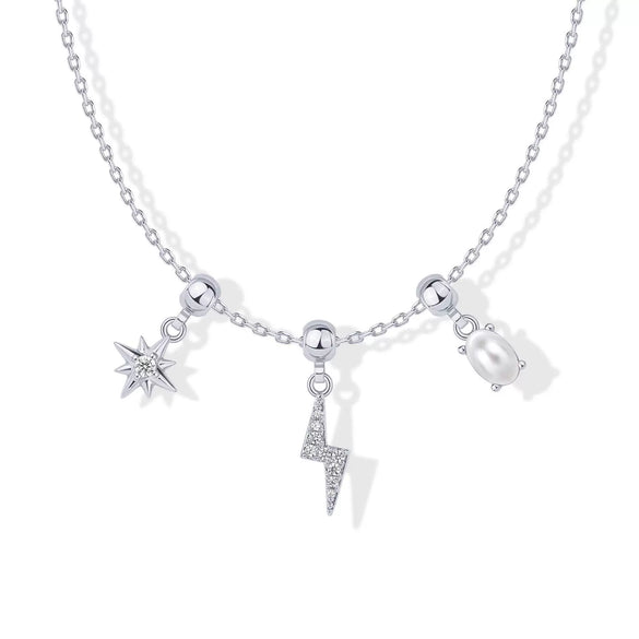 Wholesale Simple Copper Pendant Necklace With Heart Shape For Women Electroplated Mixed Gemstone Setting