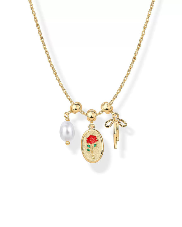 Wholesale Simple Copper Pendant Necklace With Heart Shape For Women Electroplated Mixed Gemstone Setting