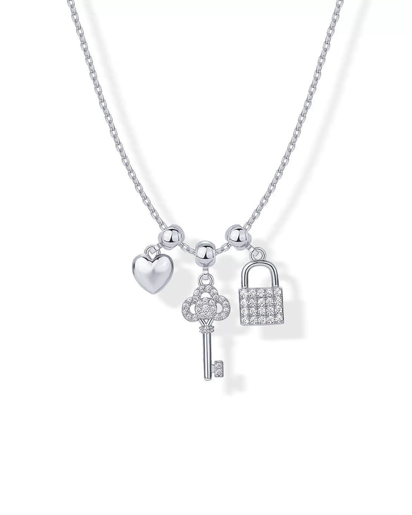 Wholesale Simple Copper Pendant Necklace With Heart Shape For Women Electroplated Mixed Gemstone Setting