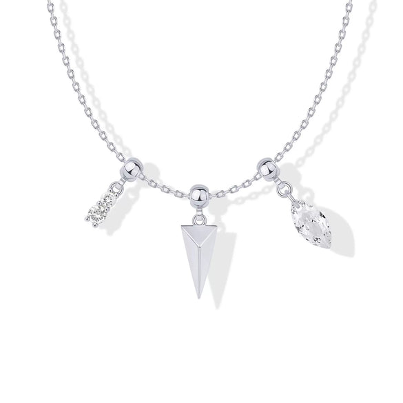 Wholesale Simple Copper Pendant Necklace With Heart Shape For Women Electroplated Mixed Gemstone Setting