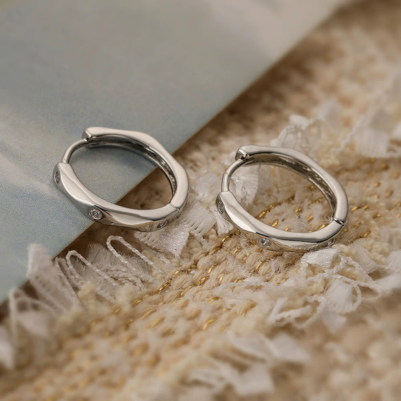 Wholesale Simple Copper Plated Real Gold Geometric Earrings For Women With Electroplating Treatment