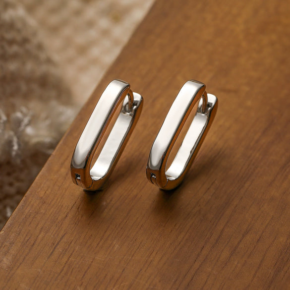 Wholesale Simple Copper Plated Real Gold Geometric Earrings For Women With Electroplating Treatment