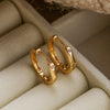 Wholesale Simple Copper Plated Real Gold Geometric Earrings For Women With Electroplating Treatment