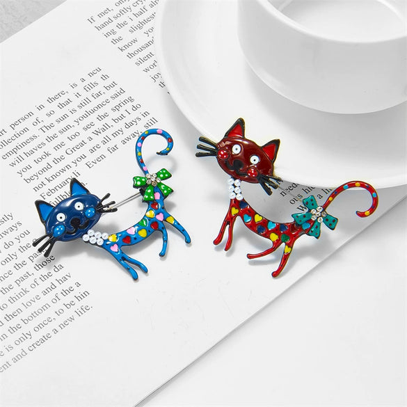Wholesale Simple Creative Cute Cartoon Fun Animal Cat Alloy Oil Dripping Accessories Pin Brooch