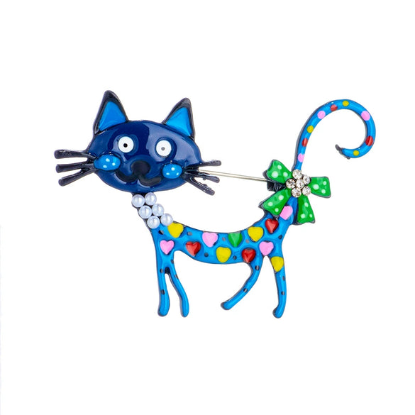 Wholesale Simple Creative Cute Cartoon Fun Animal Cat Alloy Oil Dripping Accessories Pin Brooch