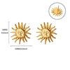 Wholesale Simple Creative Geometric Sunflower Stainless Steel And Gold Electroplated Unisex Earrings