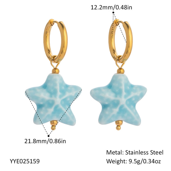Wholesale Simple Creative Ocean Cartoon Animal Zodiac Earrings Titanium Steel Jewelry With Pvd Vacuum Real Gold Electroplating
