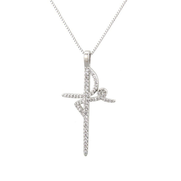 Wholesale Simple Cross Pendant Necklace With Copper And Gold Plated Electroplated Finish And Geometric Pattern