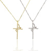 Wholesale Simple Cross Pendant Necklace With Copper And Gold Plated Electroplated Finish And Geometric Pattern