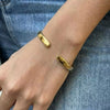 Wholesale Simple Cshaped Open Bracelet Modern Minimalist Geometric Stainless Steel Vacuumplated 18K Real Gold