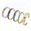 Wholesale Simple Cshaped Stainless Steel And 18K Oil Drop Star Moon Series Titanium Steel Bracelet With 18K Furnace Vacuum Plating No Fading