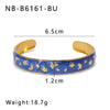 Wholesale Simple Cshaped Stainless Steel And 18K Oil Drop Star Moon Series Titanium Steel Bracelet With 18K Furnace Vacuum Plating No Fading