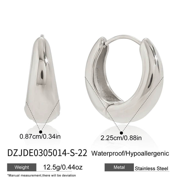 Wholesale Simple Cshaped Titanium Steel Electroplated Small Earrings For Trendy People