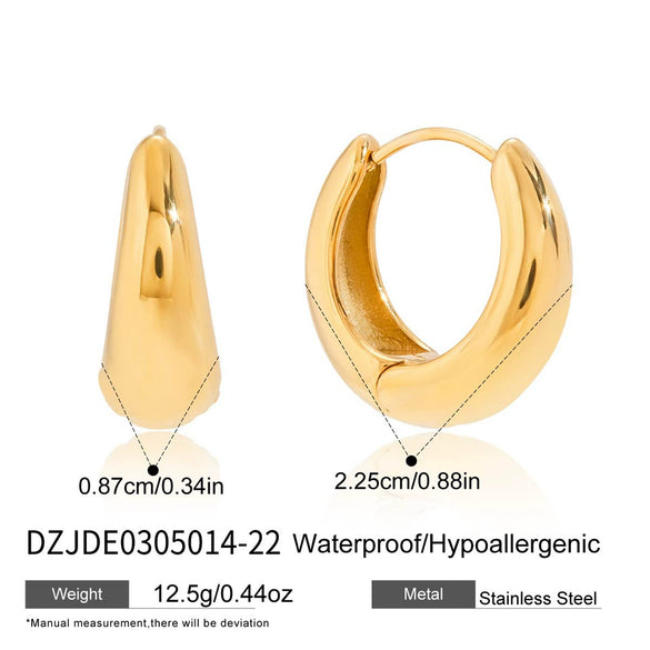 Wholesale Simple Cshaped Titanium Steel Electroplated Small Earrings For Trendy People
