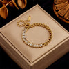 Wholesale Simple Design Colorful Transparent Long Row Diamond Geometric Titanium Steel Regular Chain Electroplated Unisex Daily Bracelet