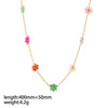 Wholesale Simple Design Cute Color Flower Jewelry Suit For Women Stainless Steel With Electroplating And Ball Chain Plants Flowers Pattern