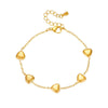 Wholesale Simple Design Love Accessories Chain Ladies Bracelet In Titanium Steel And Stainless Steel With Gold Plated Electroplating And Heart Shape Pattern