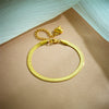 Wholesale Simple Design Titanium Steel Gold Plated Woven Printed Snake Bone Chain Heart Shaped Collar Bracelet Metal Jewelry