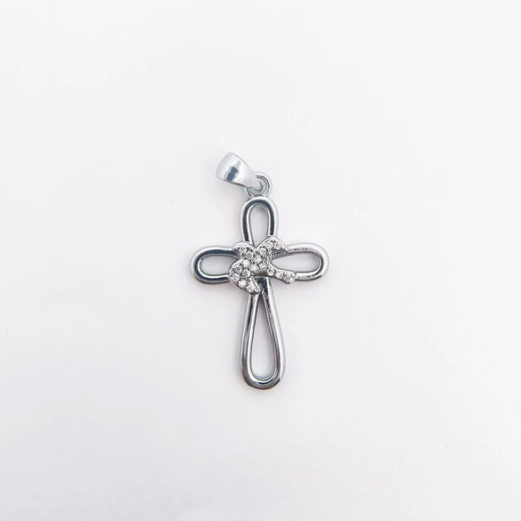 Wholesale Simple Electroplated Gold Cross Zirconinlaid Copper Pendant Jewelry Accessories For Diy Necklace And Bracelet