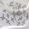 Wholesale Simple Electroplated Gold Cross Zirconinlaid Copper Pendant Jewelry Accessories For Diy Necklace And Bracelet